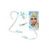 Teddies Sada krásy čelenka s vrkočom 90cm ľadová princezná na karte 35x18cm v sáčku karneval