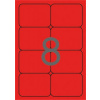 APLI Etikety, 99,1x67,7 mm, farebné, zaoblené rohy, APLI, neónové červené, 160 etikiet/bal