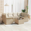 7dílný zahradní sofa set s polstry Béžový Poly Ratan Béžová 3345261