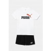Detská bavlnená súprava Puma ESS 2 COLOR No. 1 Logo Tee and Shorts Set 686298 biela 128