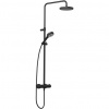 KLUDI DIVE DUAL SHOWER SYSTEM sprchový set s termostatom, priemer 20 cm, 3 trysky, čierna, 6807939-00