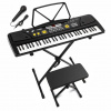 Max KD61 Keyboard piano - Keyboard so stojanom a lavicou - So 61 klávesmi a batériou - Čierny