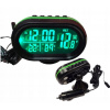 Teplomer do auta - meteorologická stanica - voltmeter - zelený / červený