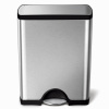 SIMPLEHUMAN Pedálový odpadkový kôš - 50 l, obdĺžnikový, matná oceľ, FPP CW1816