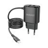 Sieťová nabíjačka Dudao 2x USB s integrovaným káblom Lightning 12 W čierna (A2ProL black)