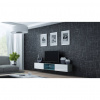 Cama Meble Tv stolík VIGO GLASS 180, sivý mat/biely lesk