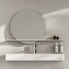 Kúpeľňové zrkadlo s kovovou policou London biele L