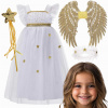 KOSTÝM ANJEL ANJELIK PLES VIANOČNÁ HRA DOPLNKY HVIEZDIČKY - 130-140
