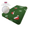 DRYBED Premium Vet Bed XMAS Santa Hats zelený 150 x 100 cm