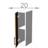 Casarredo Capri W2072F, kuchynský regál š.20, korpus grafit, dvierka dub Craft biely