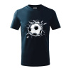 Futbalová lopta v triku - Tričko detské bavlnené - 146 cm/10 rokov ( Tmavomodrá (veľmi tmavá - skoro čierna) )