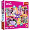 TREFL Puzzle Veselý svet Barbie 4v1 (35,48,54,70 dielikov)