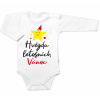 Body dlhý rukáv Hvězda letošních Vánoc, Baby Nellys, biele, veľ. 74