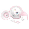 Interbaby SUAVINEX | Jedálenský set LAMA +6M - RŮŽOVÝ