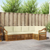 Rohová sofa sada s polštářem 5 pcs Přirozená a Krémová 3374825