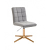 LuxuryForm DESIGN Kozmetická stolička TOLEDO VELUR na zlatom kríži - svetlo šedé
