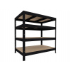 Regál do dielne Biedrax 35 x 90 x 90 cm, čierny, 4 police MDF, nosnosť 300 kg na policu