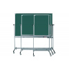 Mobilné otočné zelené magnetické tabule ekoTAB, keramické (pre kriedy) š x v (cm): 150 x 120
