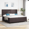 zahrada-XL Box Spring posteľ s matracom a LED, tmavohnedá, 200x200 cm, textília 3343591