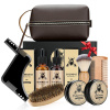 Exreizst Kompletná darčeková sada na starostlivosť o bradu – beard grooming kit s olejmi, balzamom, kefou, hrebeňom a cestovnou taškou