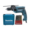 Makita HP1641K1X Elektronická príklepová vŕtačka 680W so sadou vrtákov 9 ks