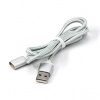 USB kábel (2.0), USB A samec - Magnetická koncovka, 1m, strieborný