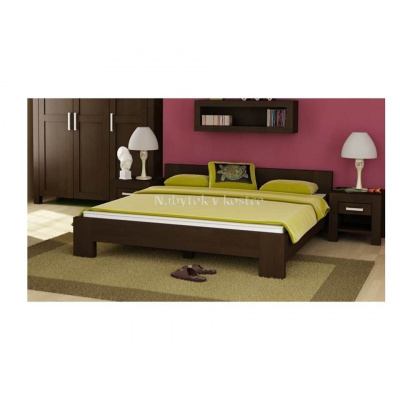 Buková manželská posteľ MODERNO L2 s nočnými stolíkmi Barevné provedení: Dub, Rozměry postele: 160 x 200 cm