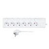 Solight PP160 6z prodlužovací přívod, 2m, 3 x 1mm2, bílý, 6+1 vypínač