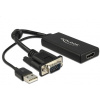 Delock adaptér VGA na HDMI s audio černý 62668