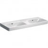 Geberit Dvojumývadlo Geberit Smyle Square: 120x48cm, Otvor pre batériu=Bez, Prepad=Viditeľné, Biela 500.224.01.1