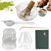 7-DIELNY JAPONSKÝ ČAJOVÝ SET MATCHA Z KLADIVKOVÉHO SKLA, DARČEK