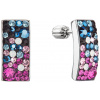 MSPERK Strieborné náušnice so Swarovski Crystals obdĺžnik - galaxy Ag 925/1000 - 3,5 g