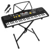 Max KD61 Keyboard piano - Keyboard so stojanom - Detské piano so 61 klávesmi a akumulátorom - Čierna