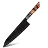 IZMAEL Damaškový kuchynský nôž Enjin Gyuto/Červená/Hnedá 23.2 cm