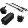 Nabíječka Energizer Energizer Ultimate – vícezásuvková nástěnná nabíječka pro EU / Spojené království / USA GaN USB-C a USB-A 90W PD + USB-C kabel (černý)