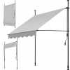 Tectake Upínacia markíza s ručnou kľukou, výškovo nastaviteľná 150 x 180 cm, svetlo sivá