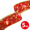 Vianočný LED pás - červený - 5 m x 5 cm - 50 LED - USB