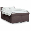 Box spring postel s matrací tmavě hnědá 160x200 cm textil Hnědá 3288242