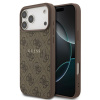 Guess PU Leather 4G Colored Ring MagSafe zadný kryt pre iPhone 17 Pro Max Brown