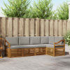 Rohová sofa sada s polštářem 5 pcs Přírodní a světle šedá 3374826
