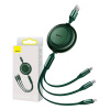 Baseus Bright Mirror 2, USB kábel 3 v 1 pre micro USB / USB-C / Lightning 3,5A 1,1 m (zelený) 6932172609085