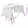 vidaXL Strieška Bimini s 3 oblúkmi a stenami 183x(185-198)x137 cm - Biela - 141669-741