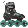 Roces - Moody TIF - Black/Aqua - nastavitelné in-line brusle Velikost (brusle): 30 - 35