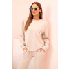 Legínovo Dámsky maslový komplet: mikina a nohavice s gumou béžové Farba: Béžová, Veľkosť: UNI