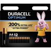 Duracell Optimum tužková batéria typu AA alkalicko-mangánová, 1.5 V, 12 ks; 149451