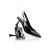 LODIČKY KARL LAGERFELD PANACHE RIBBON SLING BLACK PATENT LTHR