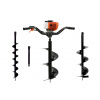 GEKO GEKO Benzínový zemný vrták (2 osoby) + vrtáky (10 cm, 20 cm, 30 cm) + adaptér 50 cm G84021