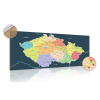 Obraz na korku mapa Česka s tmavým pozadím