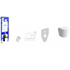Geberit Duofix - set - montážna sada + Sigma 01 tlačidlo + Laufen Pro Rimless + sedadlo + izolácia