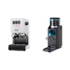 Gaggia New Classic EVO, white + Rancilio Rocky Doserless, black